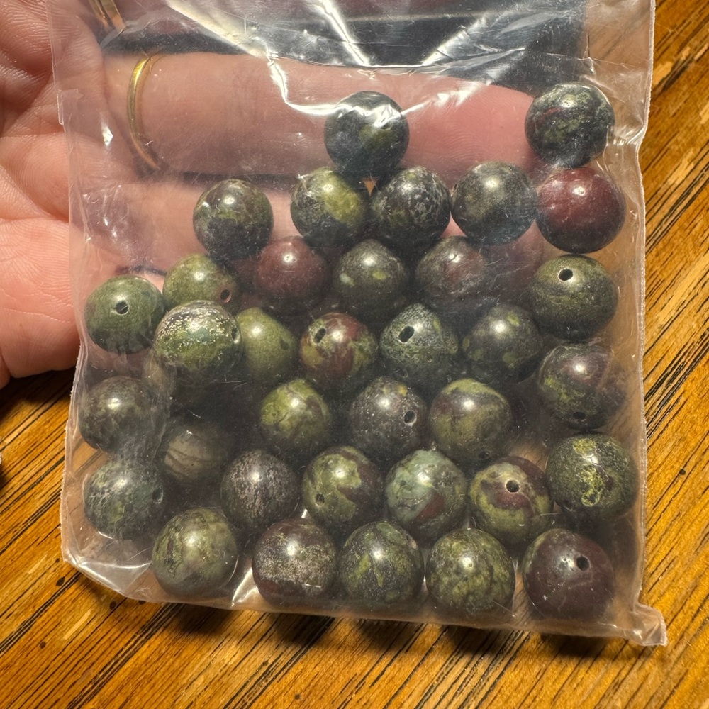 Green and Brown Stone Beads
